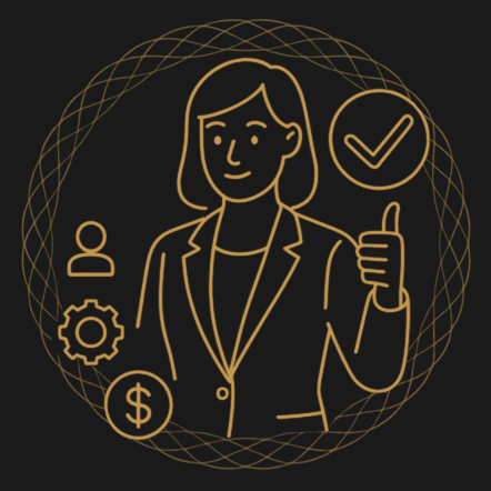 Woman with icons